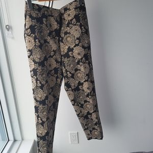 Ann Taylor Black and Gold Ankle Trousers